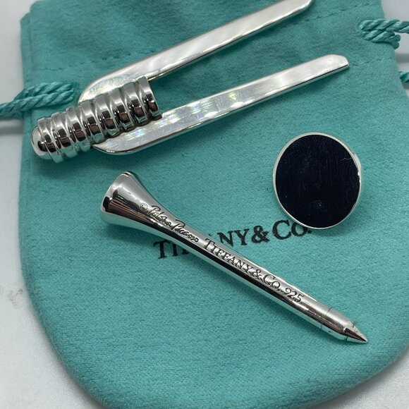 Tiffany & Co Paloma Picasso Golf Divot Tool Ball Marker Tee Set Sterling - Picture 8 of 11